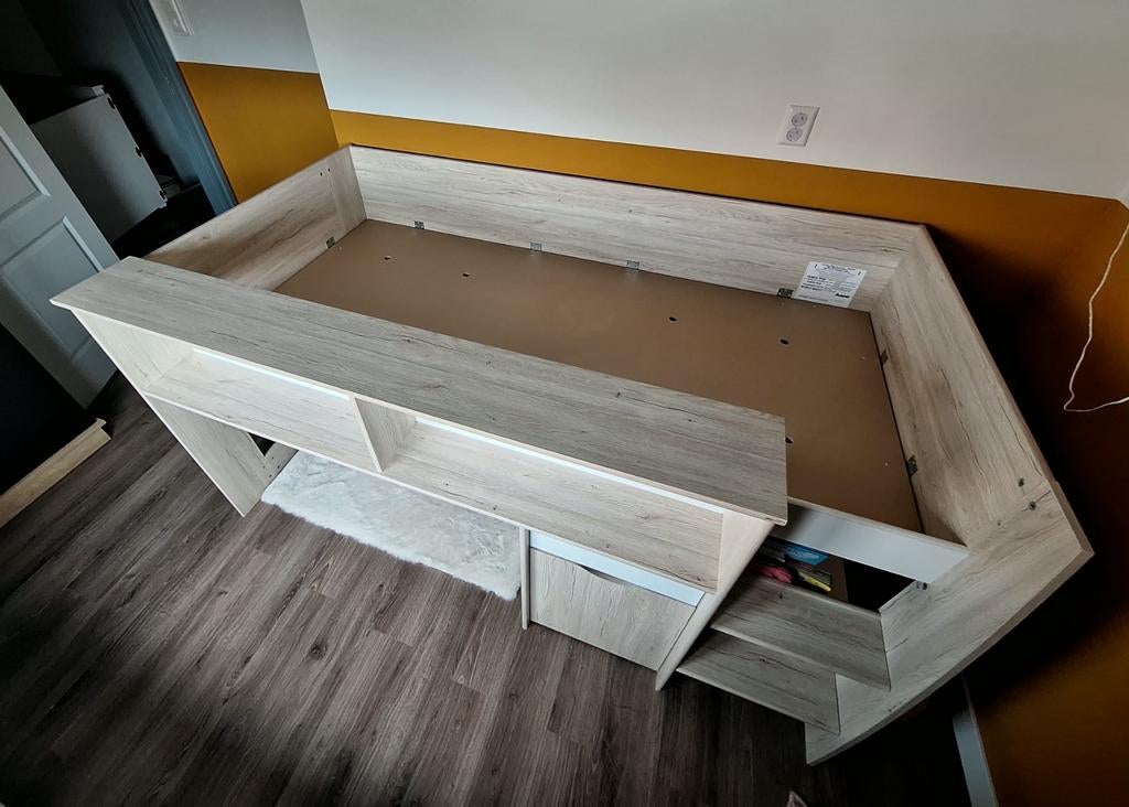 Halfhoogslaper Tempo-Pop 90x200 eik & wit, Ophalen