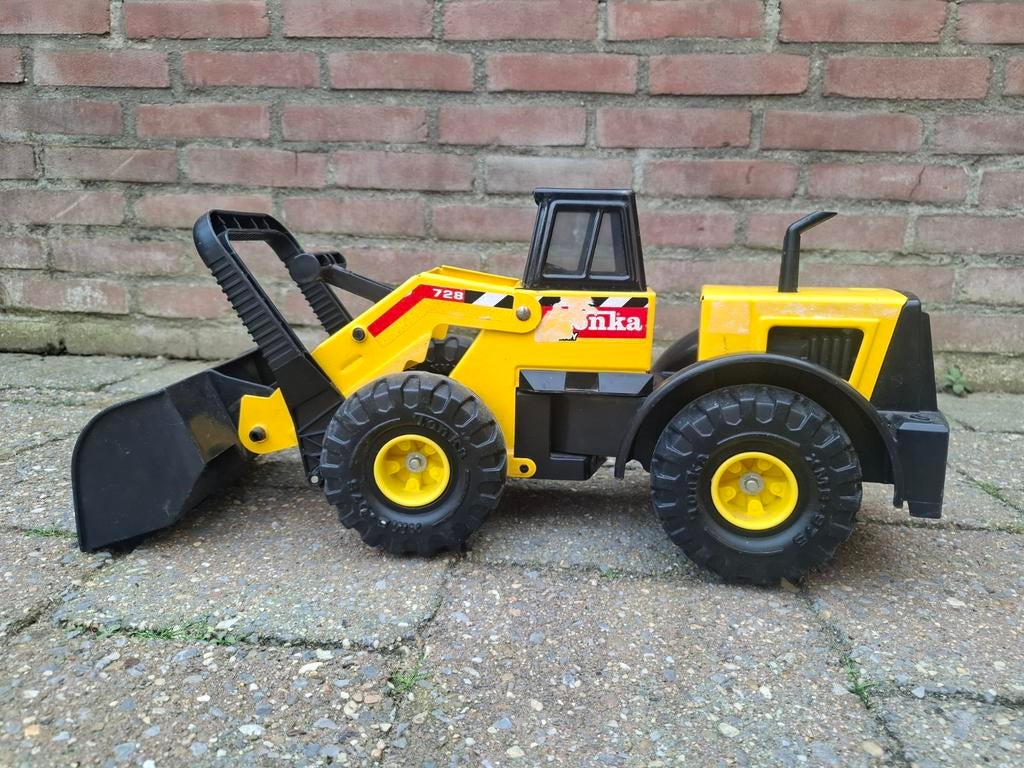 Vintage Tonka Graafmachine 728 - Geel/Zwart Speelgoed, Kinderen en Baby's, Speelgoed | Speelgoedvoertuigen, Ophalen, Gebruikt