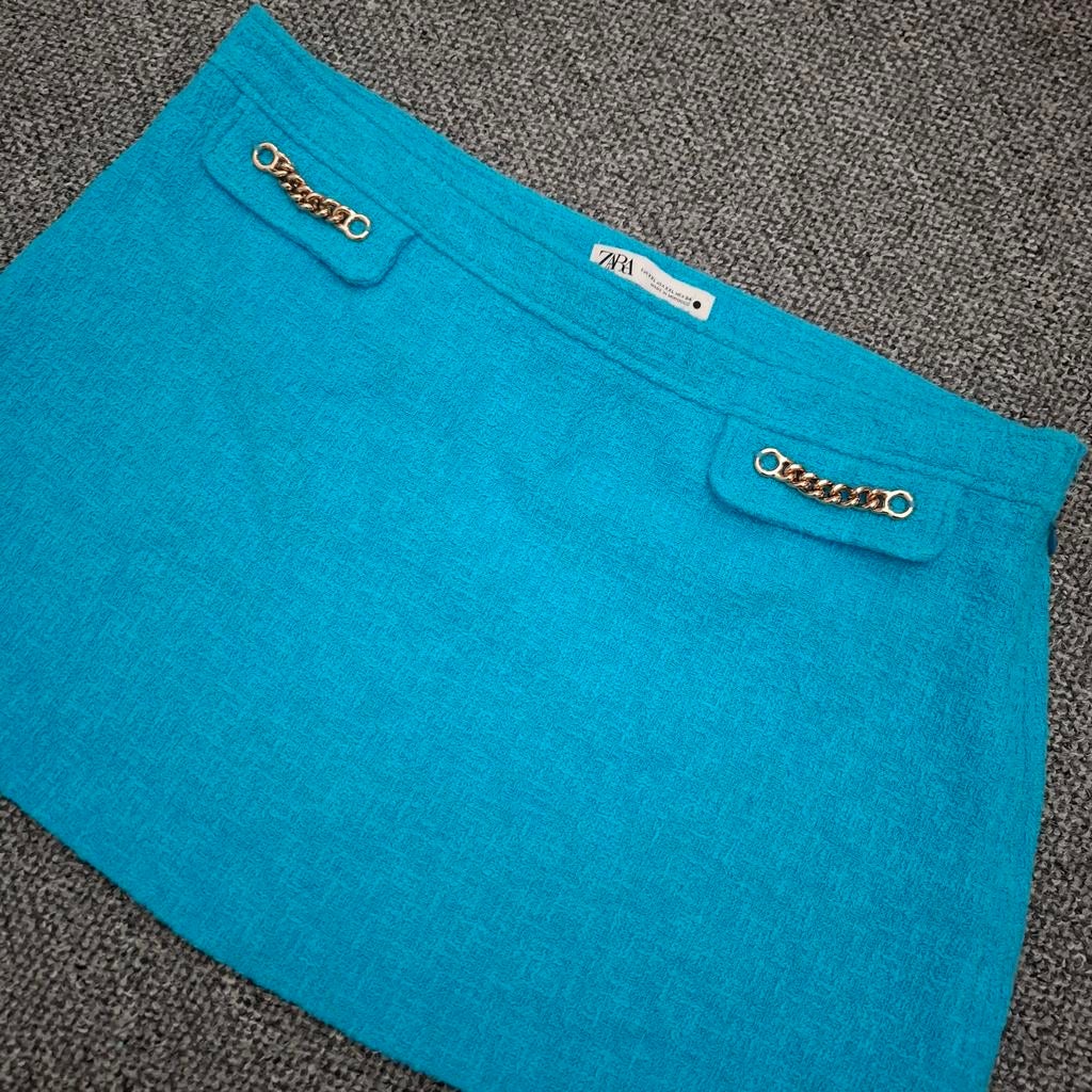 Helder blauwe minirok zara xxl, Kleding | Dames, Grote Maten, Ophalen of Verzenden, Zo goed als nieuw, Blauw, Jurk