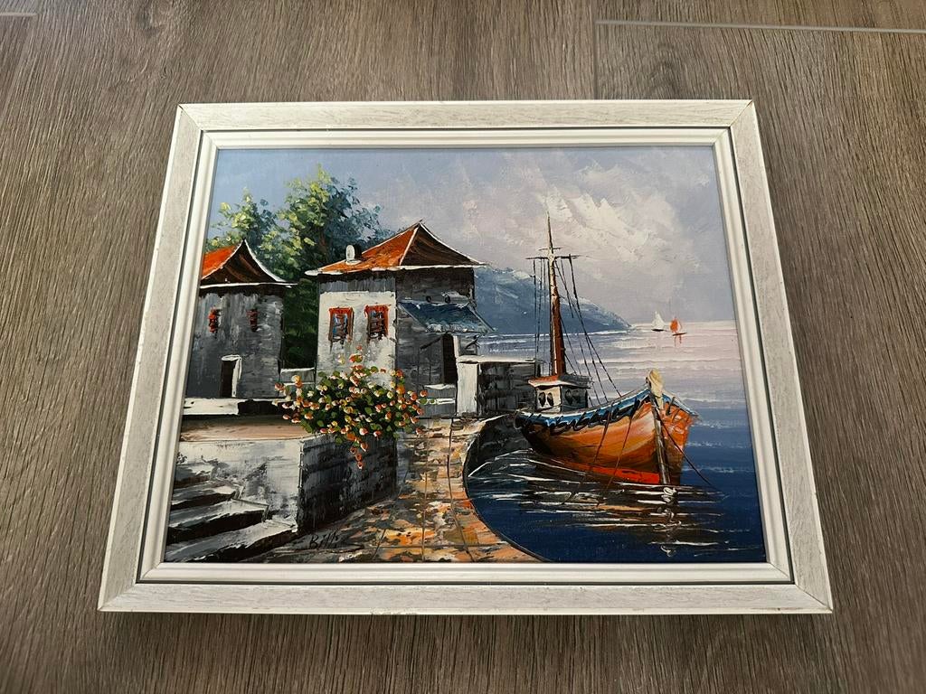 Olieverf schilderij 29x24cm, Antiek en Kunst, Kunst | Schilderijen | Klassiek, Ophalen of Verzenden