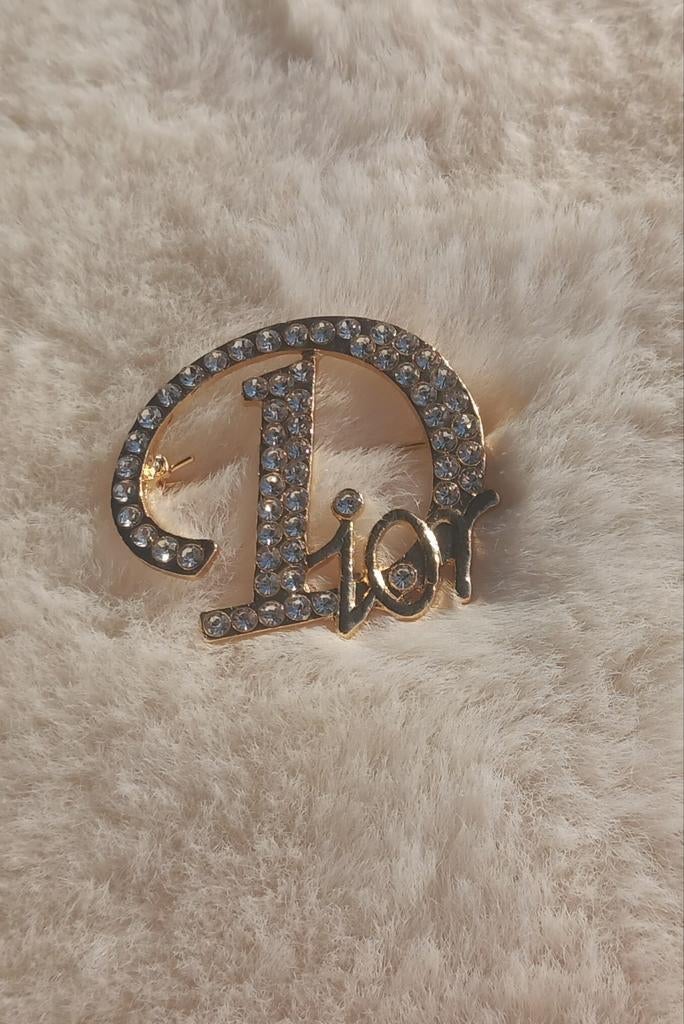 Luxe Broche met Strass D I O R, Overige materialen, 4 tot 7 cm, Nieuw, Ophalen of Verzenden