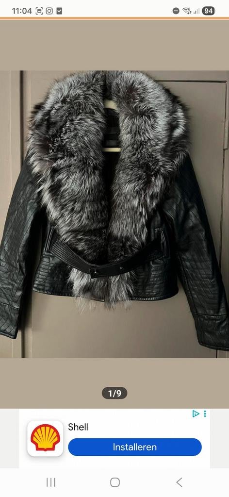 Originele Dsquared2 leren jas met silver fox bont, Verzenden, Zo goed als nieuw, Maat 38/40 (M), Bruin