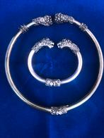 Zilveren halsspang met spang armband, Ophalen of Verzenden, Zo goed als nieuw, Zilver, Zilver