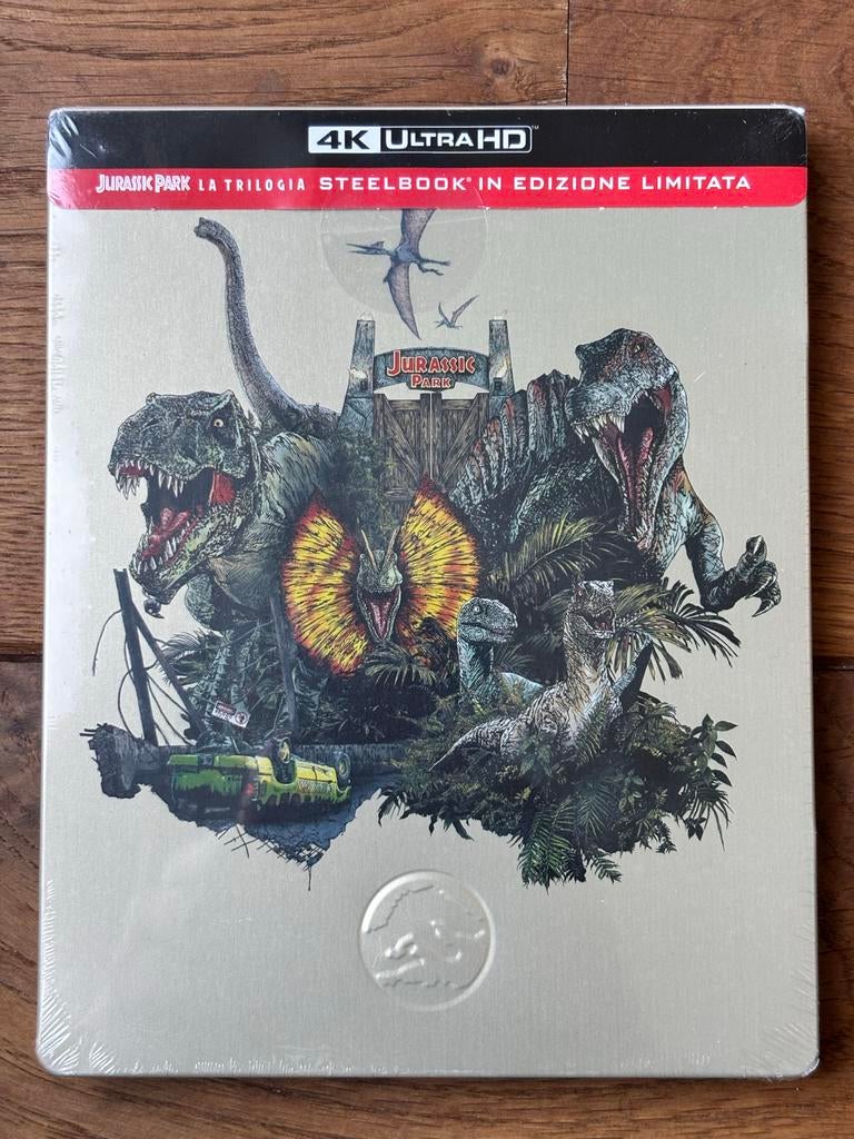 Jurassic Park trilogie 4K steelbook, Ophalen of Verzenden, Nieuw in verpakking, Actie, Boxset