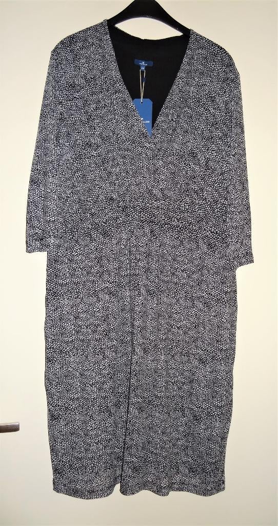 Nieuw: Tom Tailor jurk overslagjurk zwart + wit 44 stretch, Kleding | Dames, Jurken, Zwart, Maat 42/44 (L), Nieuw, Knielengte