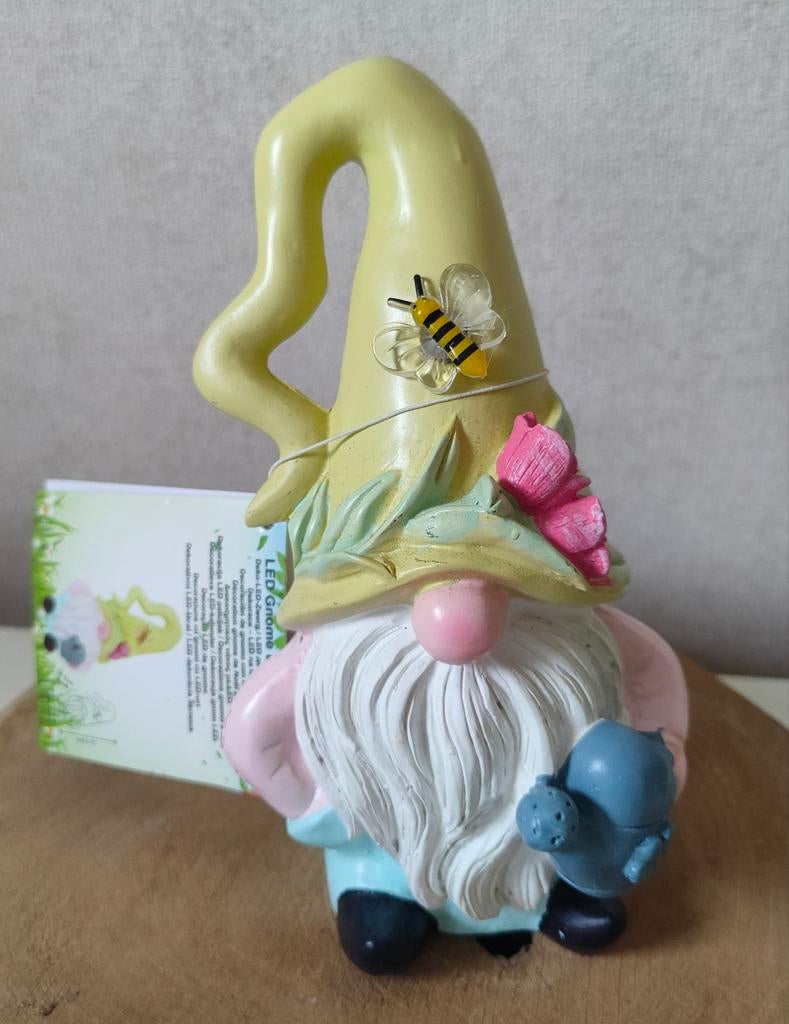 Nieuw Gnoom voorjaar/zomer beeldje met ledlichtje, Diversen, Ophalen of Verzenden, Nieuw