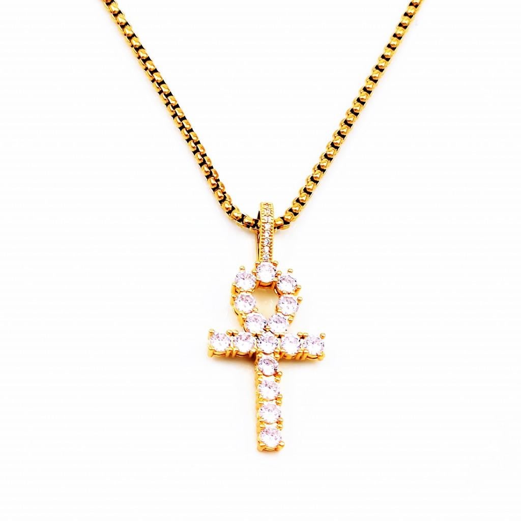 Jasseron Ketting Egyptische Kruis Ankh Hanger Verguld Stalen, Overige materialen, Birgitta-Gracht 33, 6465 EL Kerkrade, Nederland