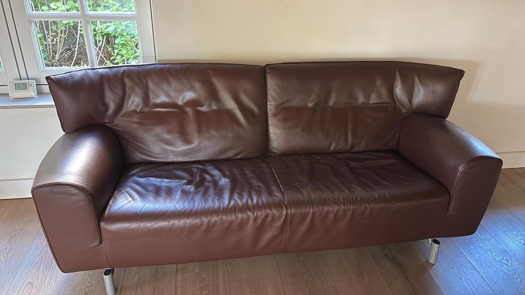 Molteni & C Leer Bank, Ophalen, Modern, Klassiek, Gebruikt, 150 tot 200 cm