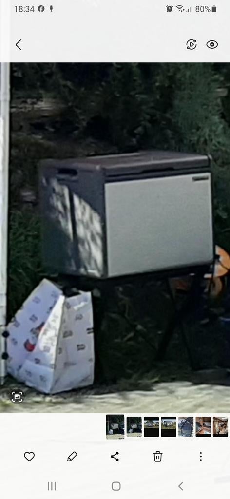 Camping koelkast. Op stroom en op 12 volt., Ophalen