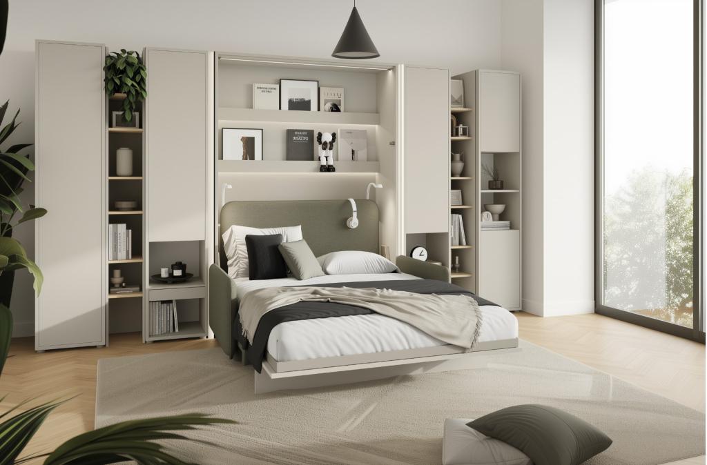 Concept opklapbed verticaal - 180x200 - Cashmere, Niet ingevuld, Niet ingevuld, Niet ingevuld