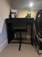 Compact zwart bureau met bureaustoel IKEA, Huis en Inrichting, Bureaus, Ophalen, Gebruikt, Bureau
