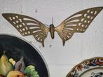 zeer oude grote messing vlinder wand decoratie, Ophalen of Verzenden