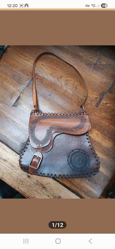 Leren schoudertas in vorm van western zadel, Sieraden, Tassen en Uiterlijk, Tassen | Schoudertassen, Overige merken, Gebruikt