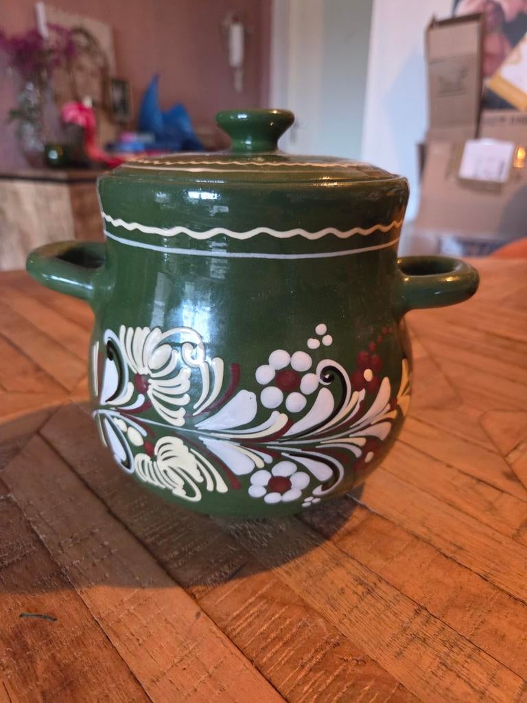 Hongaars boerenbont aardewerk  pot groot, Ophalen of Verzenden, Zo goed als nieuw, Overige materialen