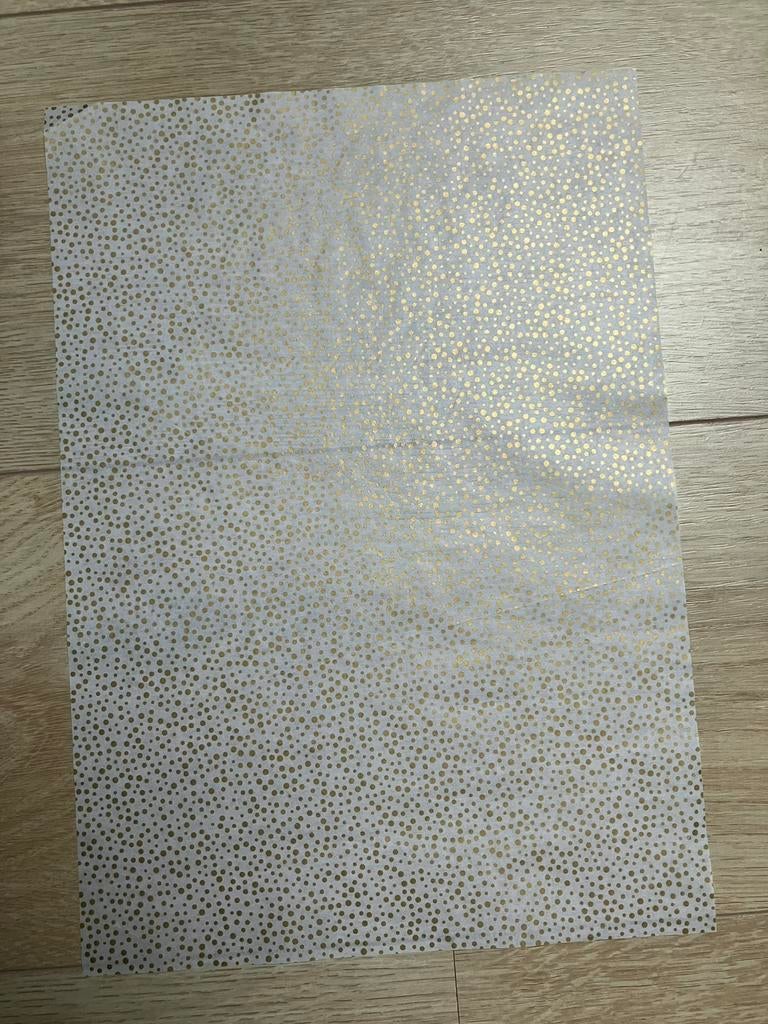 10 vellen vloeipapier wit met goud stipje, Ophalen of Verzenden, Nieuw