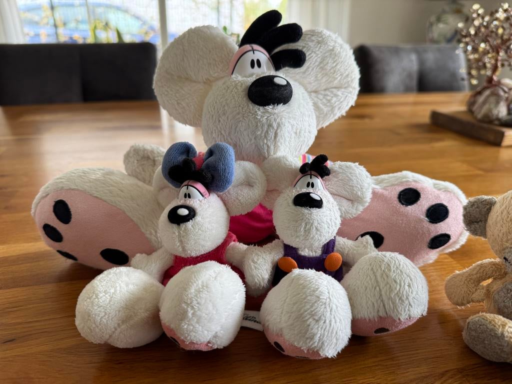 Diddle familie knuffels - Diddl, Diddlina en Pimboli, Ophalen of Verzenden, Verschillende figuren, Gebruikt, Knuffel