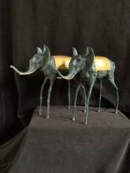 Olifant / Olifanten , groen gepatineerd , Dali, Bronzen., Ophalen of Verzenden