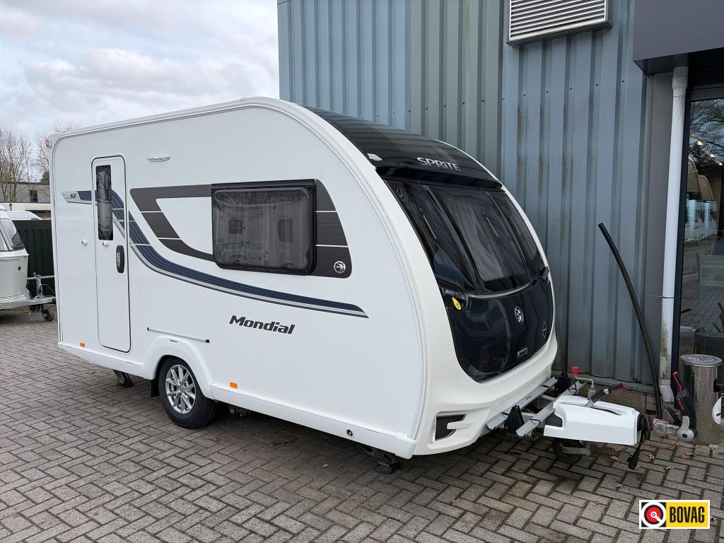 Sprite Mondial 370 SE Mover/Luifel/Fietsdrager, Caravans en Kamperen, Caravans, Standaardzit, Schokbreker, Tot en met 2, Bedrijf