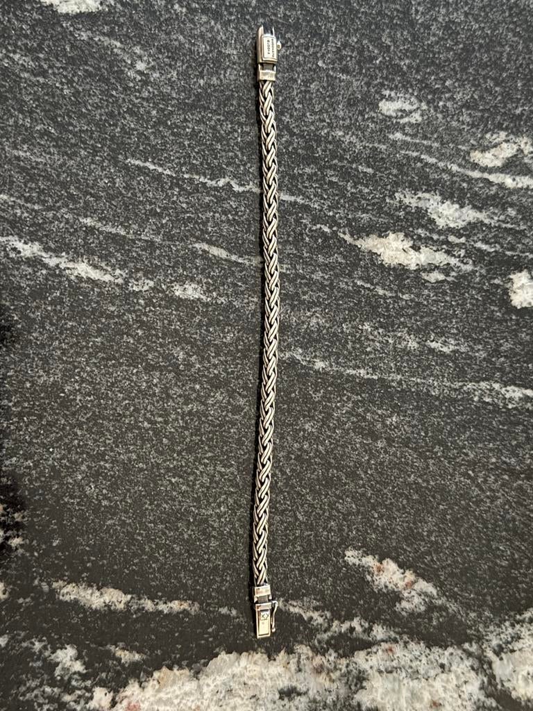 Buddha to Buddha armband zilver 19 cm, Ophalen of Verzenden, Zo goed als nieuw, Zilver