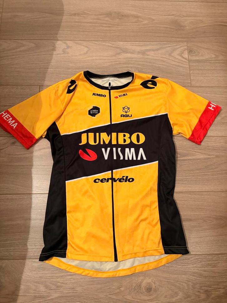 Wielershirt Jumbo Visma Maat L - AGU, Fietsen en Brommers, Fietsaccessoires | Fietskleding, Zo goed als nieuw, Heren, Bovenkleding