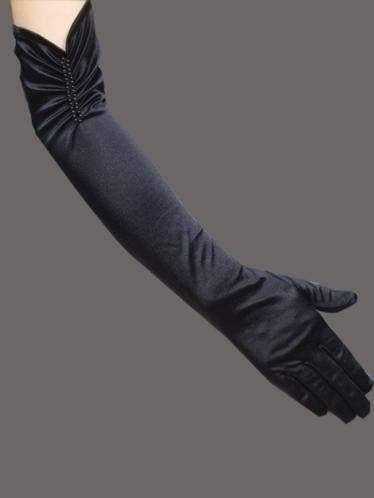 Zwarte bruids handschoentjes.(S), HT Trade Service GmbH & Co. KG, Verzenden, Zwart, Eversburger Strasse 32 , 49090 Osnabrück, Duitsland