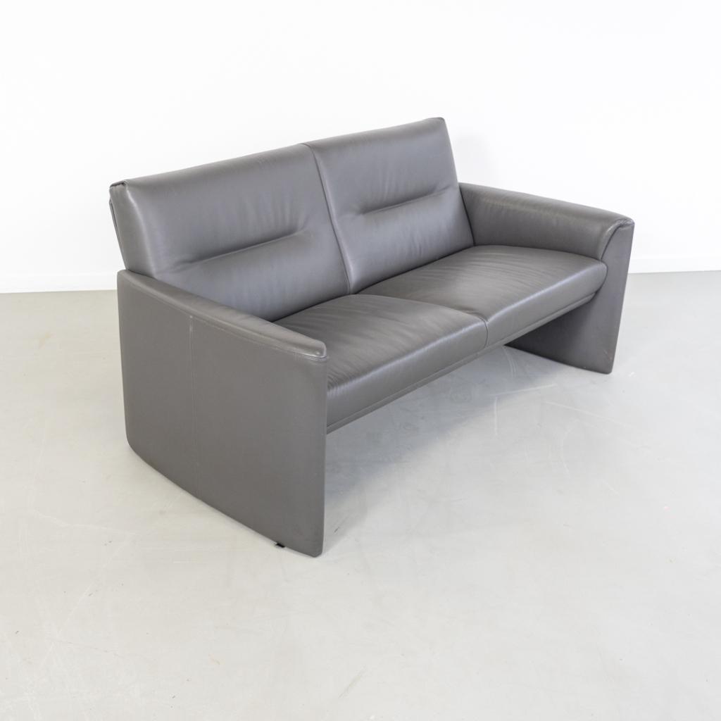 1x Leolux Boavista 3-Zits/192 cm Bank Donkergrijs - Leer, Huis en Inrichting, Niet ingevuld, Gebruikt, 150 tot 200 cm, Niet ingevuld