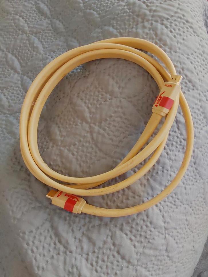 VDH HDMI kabel 2m plat, goud, gaming, Audio, Tv en Foto, Audiokabels en Televisiekabels, Ophalen of Verzenden