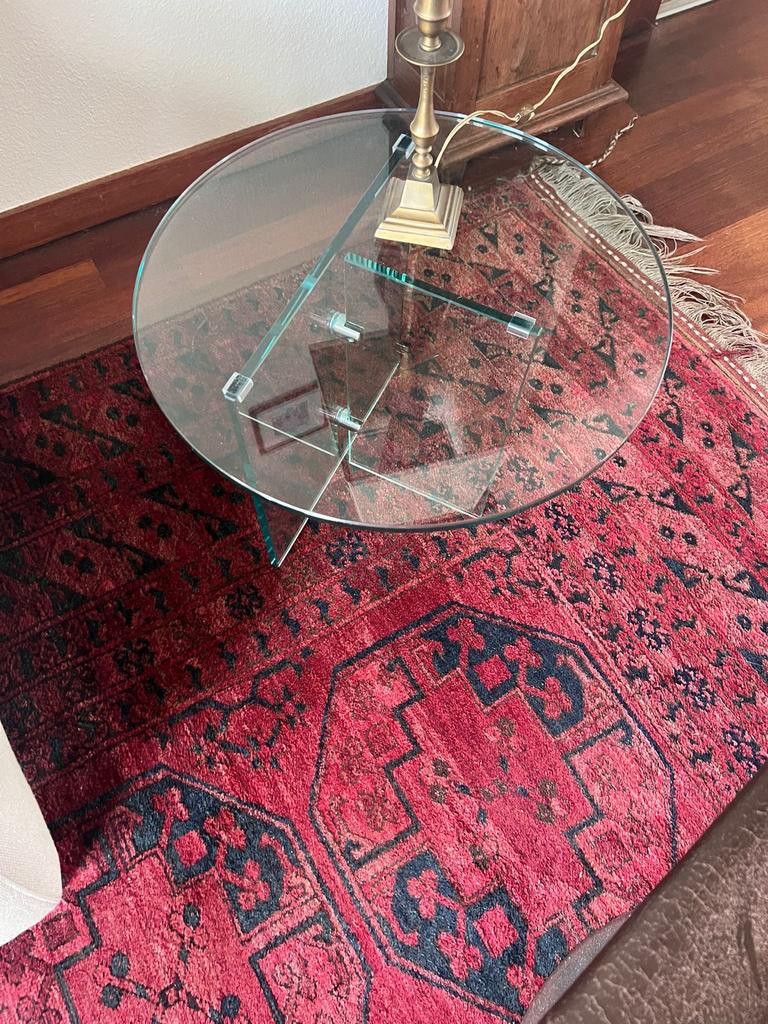 Glazen bijzettafel, Ophalen, Minder dan 45 cm, Minder dan 55 cm, Gebruikt