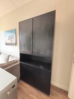 Zwarte buffetkast met beschadiging, overschilderbaar, Gebruikt, 200 cm of meer, 25 tot 50 cm, Overige houtsoorten