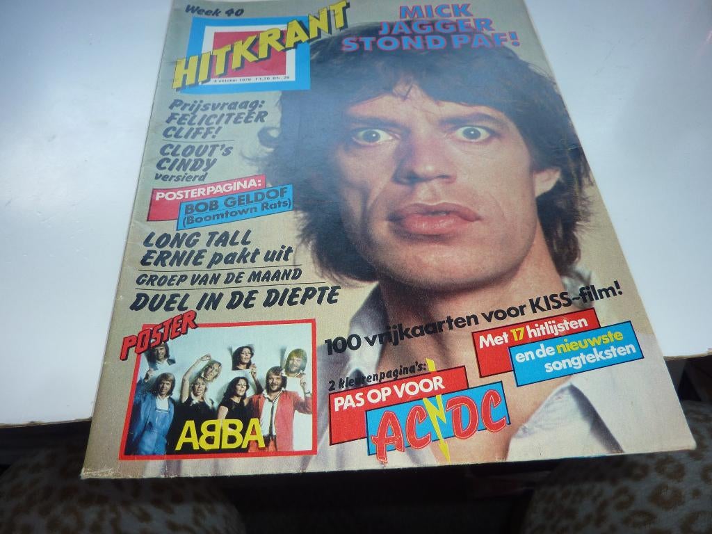 HITKRANT NR 40 1979-M JAGGER-ABBA-LONG TALL ERNIE-KISS-AC/DC, Verzamelen, Verzenden, 1960 tot 1980, Tijdschrift