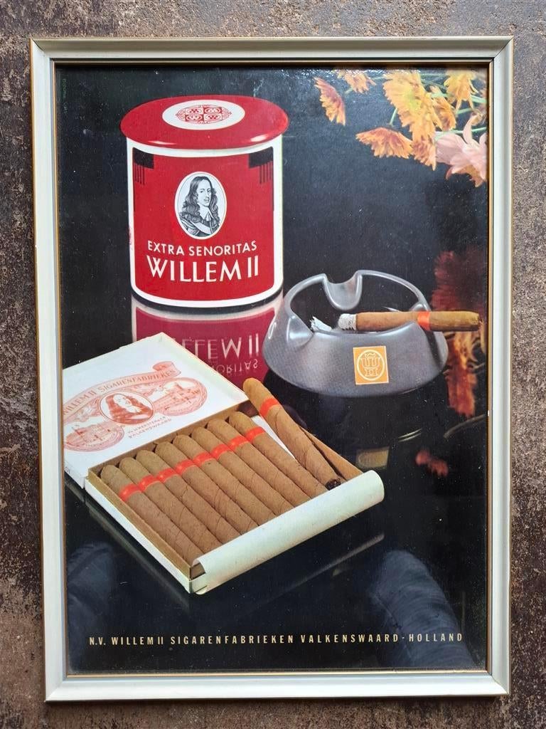 Willem II reclame '60s ( Retro/Vintage/Design ), Ophalen of Verzenden, Zo goed als nieuw, Sigarenbandjes