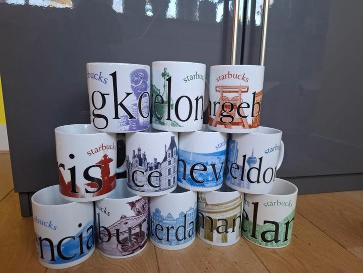 12 Starbucks City/country Mugs (Mokken), Verzamelen, Porselein, Kristal en Bestek, Zo goed als nieuw, Kop en/of schotel, Overige materialen