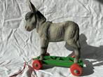 Vintage trekspeelgoed  ezel op wielen, Antiek en Kunst, Antiek | Speelgoed, Ophalen of Verzenden