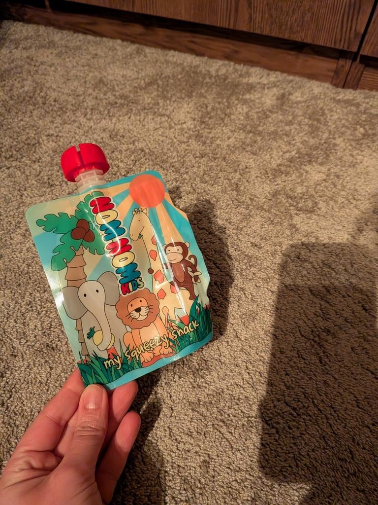 Nom Nom Knijpfruit Zakjes - Baby Hapjes, Ophalen of Verzenden, Zo goed als nieuw, Overige typen