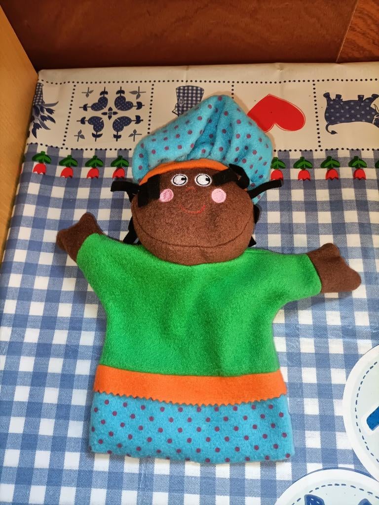 Zwarte piet handpop 27 cm groot, Ophalen of Verzenden