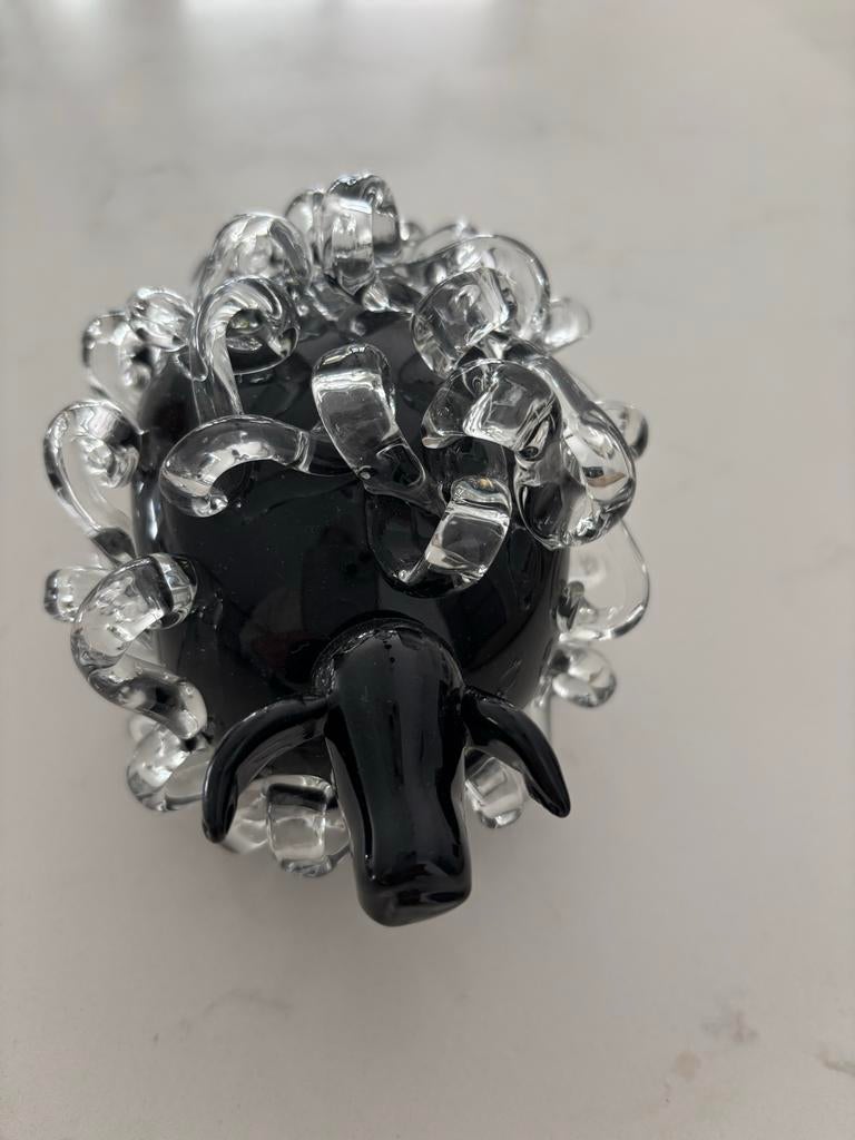 Glazen zwart schaap met witte krullen - 15 cm, Ophalen of Verzenden