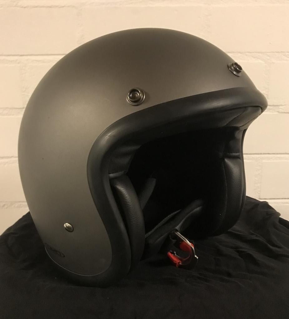 DMD Retro Jethelm Mat Grijs, Motoren, Overige merken, Jethelm, Ophalen of Verzenden, S