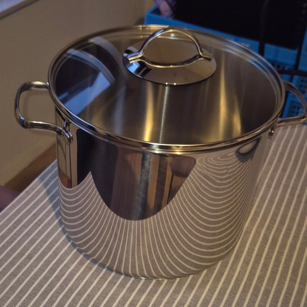 BK Holland 8 liter Kookpan RVS - Geschikt voor Inductie, Huis en Inrichting, Keuken | Potten en Pannen, Zo goed als nieuw, Rvs