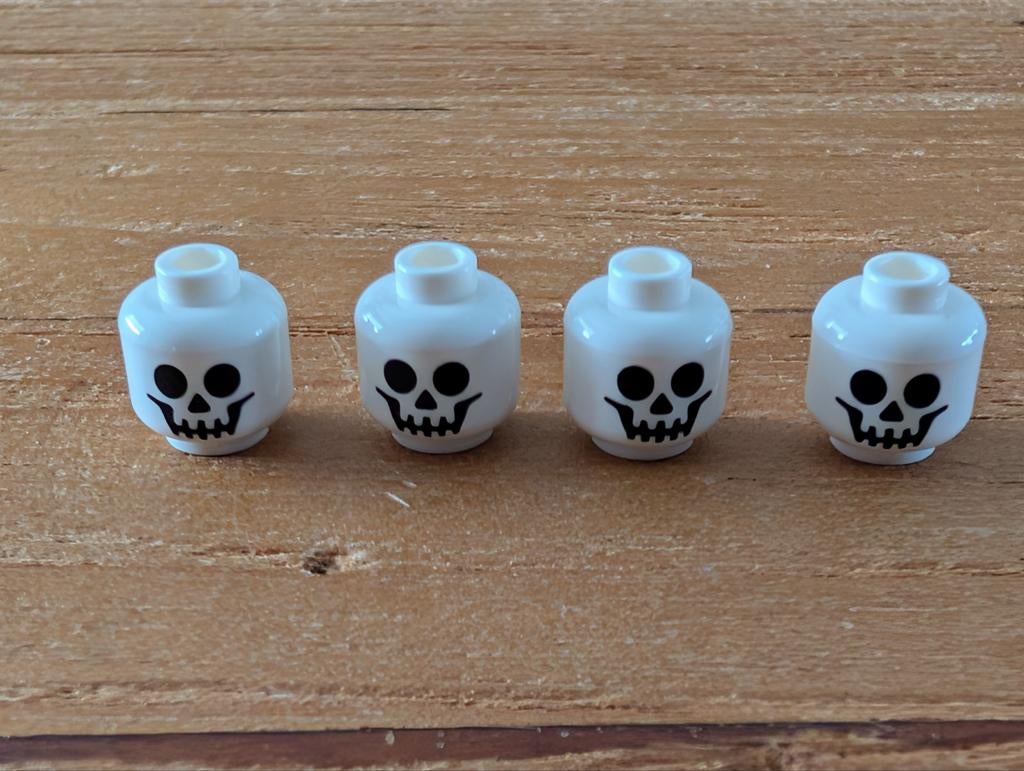 Lego Minifigures hoofdjes skelet 4x, Ophalen of Verzenden, Nieuw, Lego