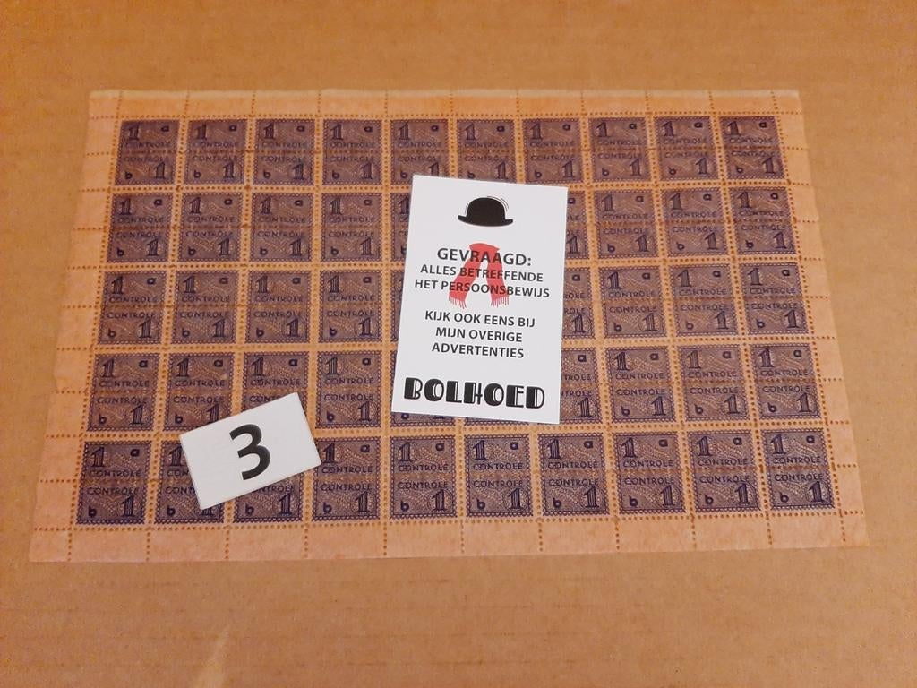 Persoonsbewijs Controlezegel zegel, Verzamelen, Militaria | Tweede Wereldoorlog, Ophalen of Verzenden, Landmacht, Nederland, Boek of Tijdschrift