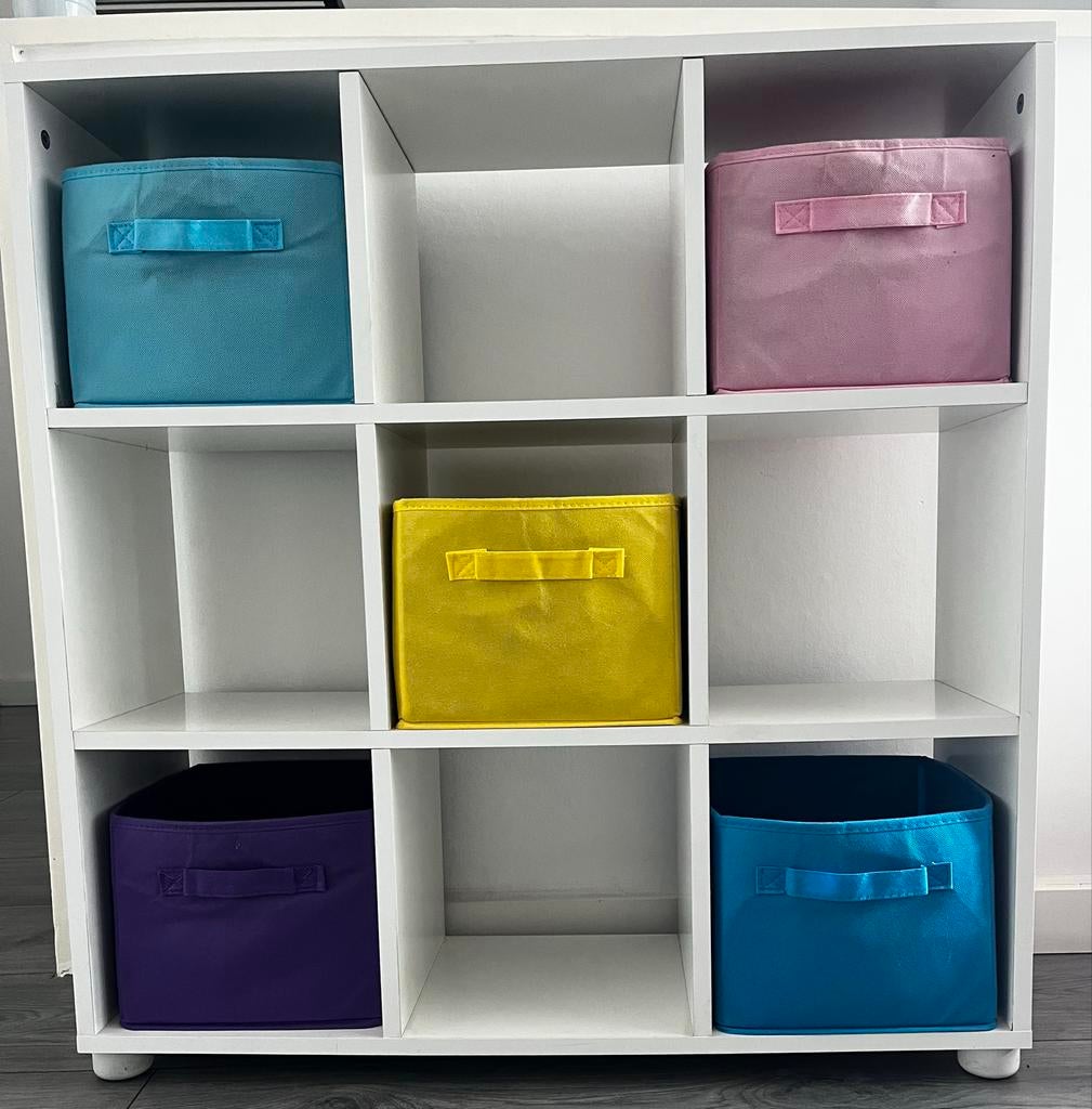 Witte vakkenkast met 9 vakken, Ophalen of Verzenden, Gebruikt