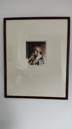 Zeefdruk van een man met hoed, genummerd en gesigneerd, Ophalen