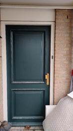 Hardhouten stijlvolle buitendeur incl hardhouten kozijn, Doe-het-zelf en Verbouw, Deuren en Horren, Ophalen, Gebruikt, 80 tot 100 cm