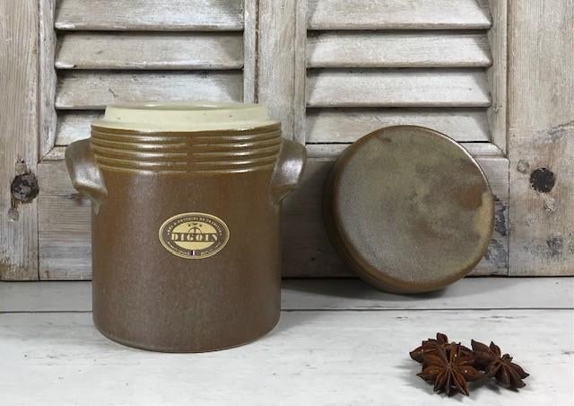 Digoin Sarreguemines olijven pot grès pot met deksel, Antiek en Kunst, Ophalen of Verzenden