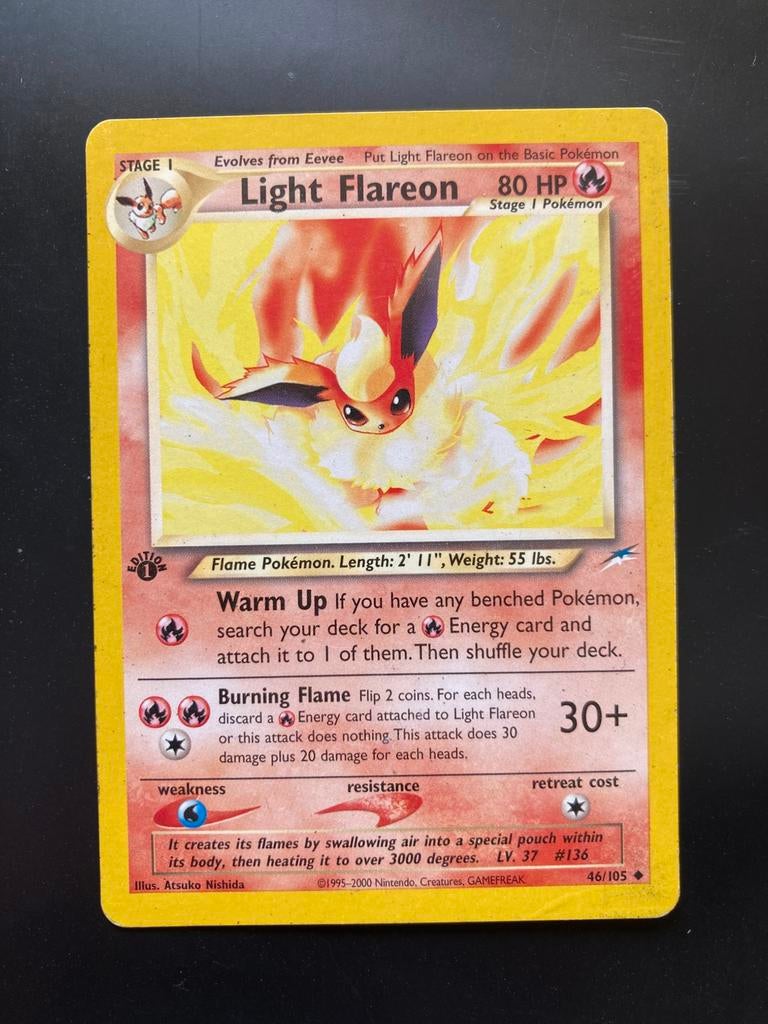 Pokemon kaart Flareon 1st Edition, Ophalen of Verzenden, Zo goed als nieuw