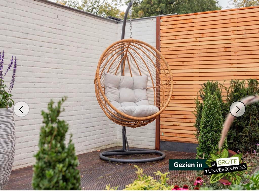 Prachtige hangstoel met standaard Manifesto meduno, Tuin en Terras, Tuinstoelen, Zo goed als nieuw, Ophalen