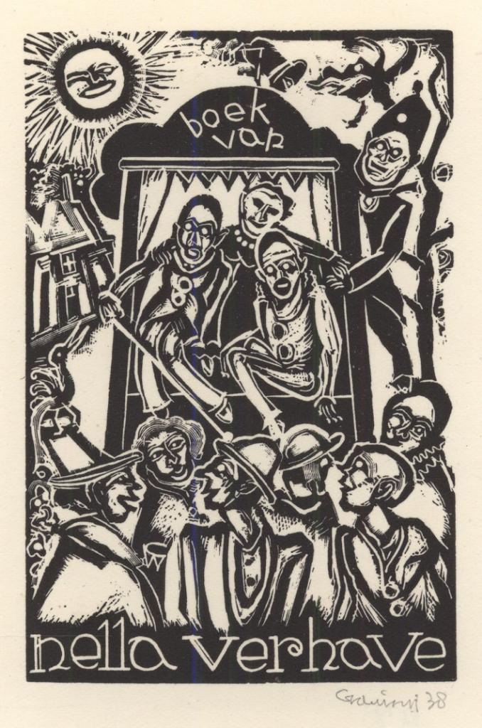 0402 Ex Libris Nederland : Cor de Wolff, 1938, Antiek en Kunst, Verzenden