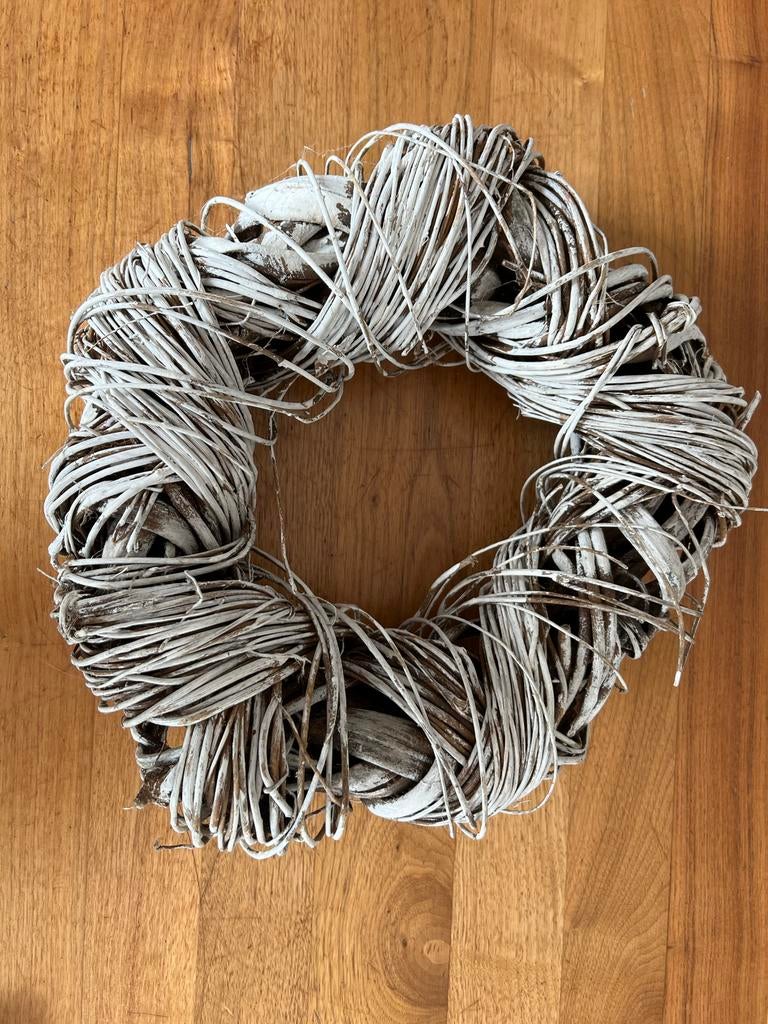 Decoratieve krans van takjes, bruin/wit, zgan, Verzenden, Zo goed als nieuw