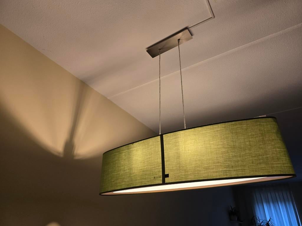Groene hanglamp voor keuken met 4 lichtbronnen, Huis en Inrichting, Lampen | Hanglampen, Ophalen, Minder dan 50 cm
