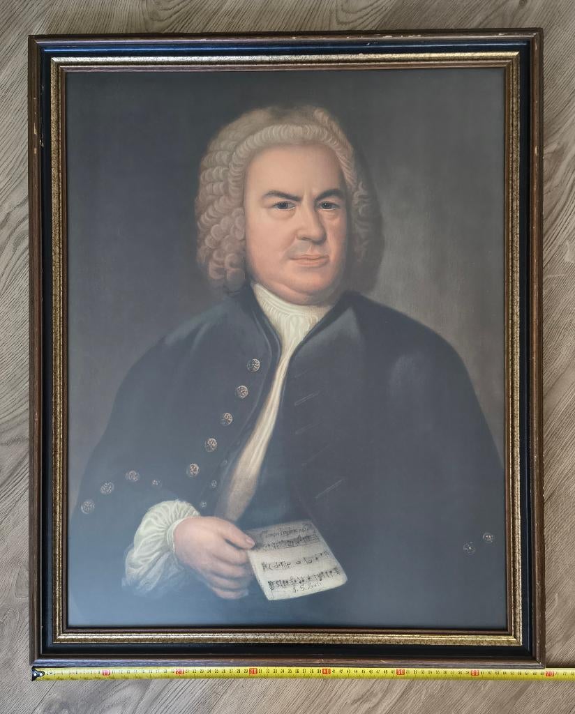 Groot Bach portret ingelijst >35,-, Antiek en Kunst, Ophalen